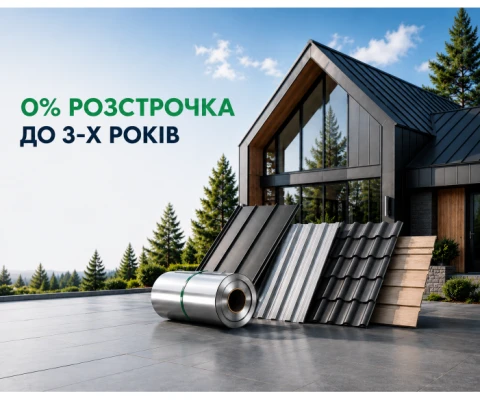 Безвідсоткова розстрочка на будівельні матеріали до 3-х років